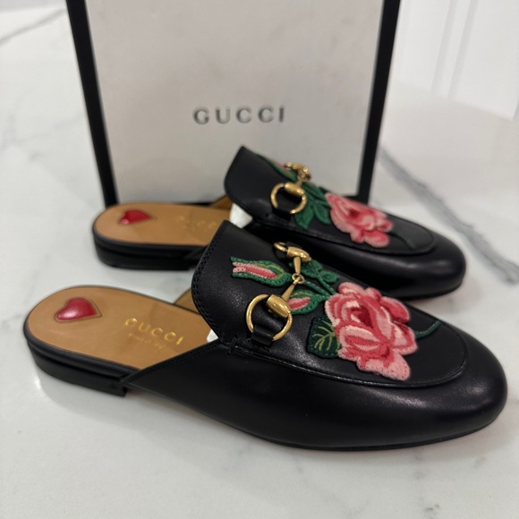 Gucci Embroidered Princetown Mules - Picture 3 of 8